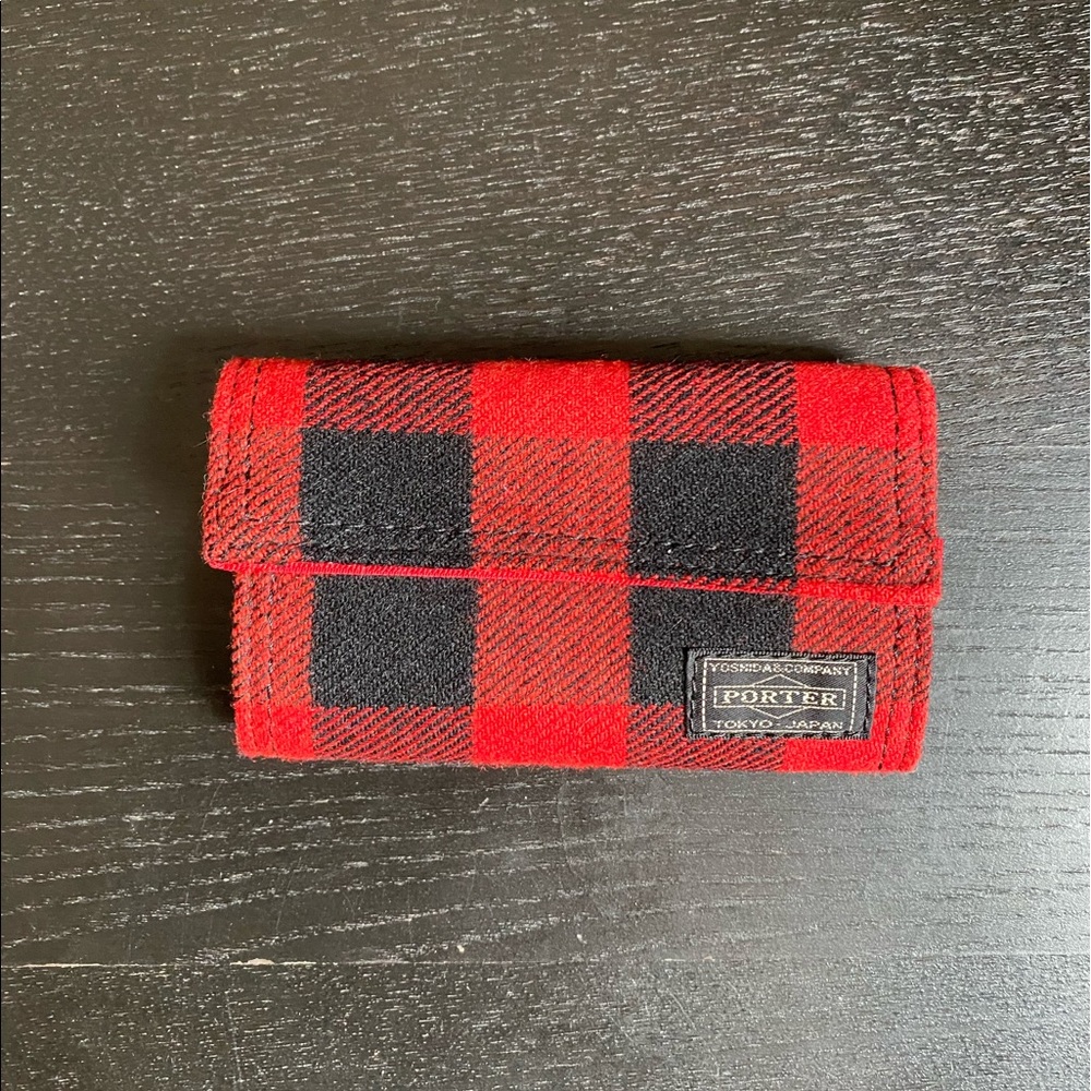 Yoshida Porter Key Holder in Red and Black Plaid